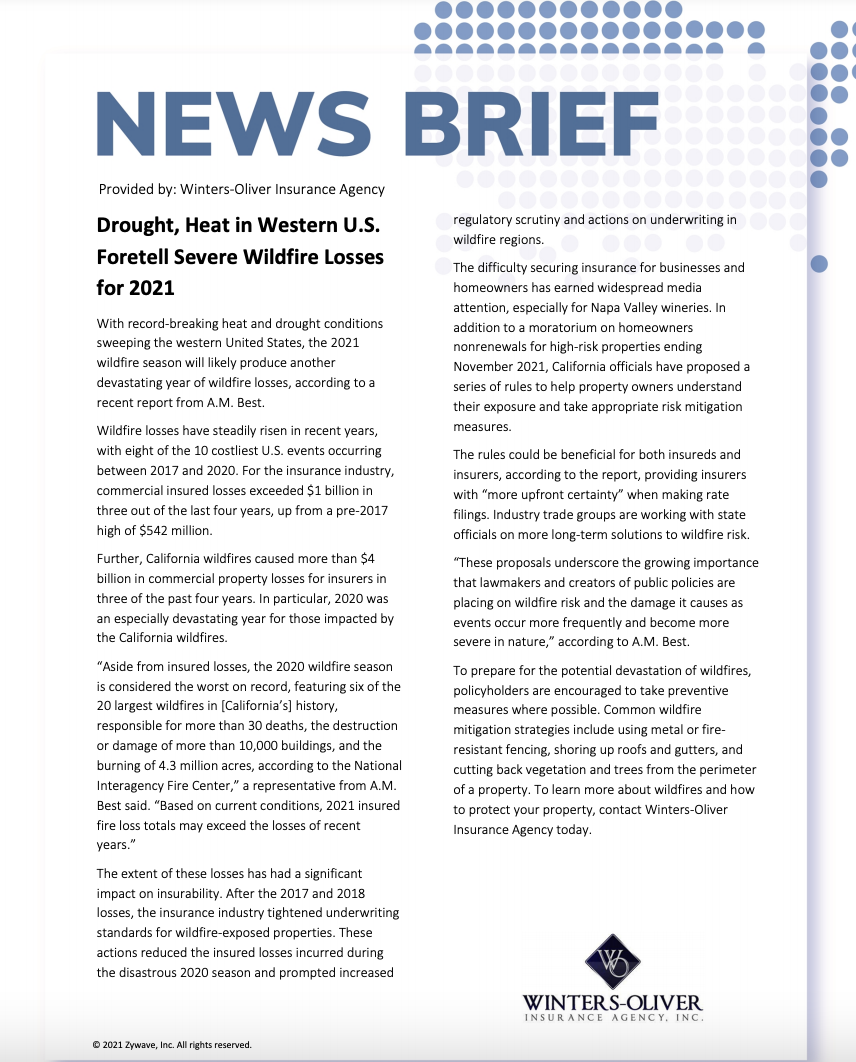 Latest News WintersOliver Insurance Agency Inc.